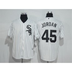 MLB Chicago White Sox 45 Michael Jordan Retired White Home Stitched Majestic Cool Base Men Jersey