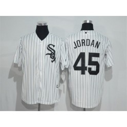 MLB Chicago White Sox 45 Michael Jordan Retired White Home Stitched Majestic Cool Base Men Jersey