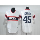MLB Chicago White Sox 45 Michael Jordan White Pullover Stitched Majestic Cool Base Men Jersey
