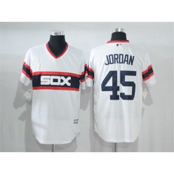 MLB Chicago White Sox 45 Michael Jordan White Pullover Stitched Majestic Cool Base Men Jersey