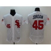 MLB Chicago White Sox 45 Michael Jordan White Stars & Stripes Fashion Independence Day Stitched Majestic Flex Base Men Jersey