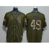 MLB Chicago White Sox 49 Chris Sale Green Salute to Service Majestic Baseball Men Jersey