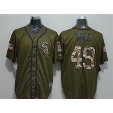 MLB Chicago White Sox 49 Chris Sale Green Salute to Service Majestic Baseball Men Jersey