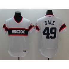 MLB Chicago White Sox 49 Chris Sale Retired White Pullover 2016 Flexbase Majestic Baseball Men Jersey