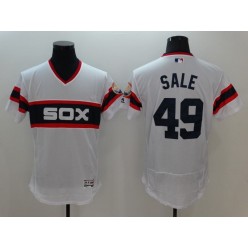 MLB Chicago White Sox 49 Chris Sale Retired White Pullover 2016 Flexbase Majestic Baseball Men Jersey