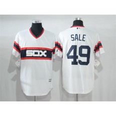 MLB Chicago White Sox 49 Chris Sale White Pullover Stitched Majestic Cool Base Men Jersey