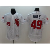 MLB Chicago White Sox 49 Chris Sale White Stars & Stripes Fashion Independence Day Stitched Majestic Flex Base Men Jersey