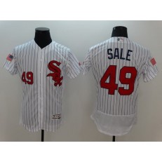 MLB Chicago White Sox 49 Chris Sale White Stars & Stripes Fashion Independence Day Stitched Majestic Flex Base Men Jersey