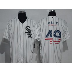 MLB Chicago White Sox 49 Chris Sale White USA Flag Fashion Baseball Men Jersey