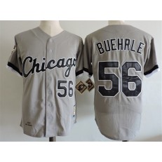 MLB Chicago White Sox 56 Mark Buehrle Gray Throwback Men Jersey
