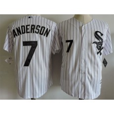 MLB Chicago White Sox 7 Tim Anderson Retired White Home Stitched Majestic Cool Base Men Jersey