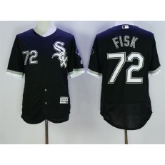 MLB Chicago White Sox 72 Carlton Fisk Black 2016 Flexbase Majestic Baseball Men Jersey