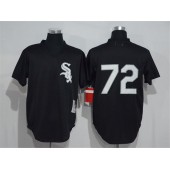 MLB Chicago White Sox 72 Carlton Fisk Black Stitched Cooperstown Mesh Batting Practice Mitchell & Ness Men Jersey