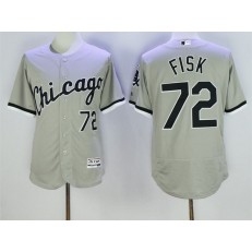 MLB Chicago White Sox 72 Carlton Fisk Gray Road 2016 Flexbase Majestic Baseball Men Jersey