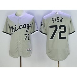 MLB Chicago White Sox 72 Carlton Fisk Gray Road 2016 Flexbase Majestic Baseball Men Jersey