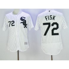 MLB Chicago White Sox 72 Carlton Fisk White Home 2016 Flexbase Majestic Baseball Men Jersey