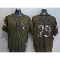 MLB Chicago White Sox 79 Jose Abreu Green Salute to Service Majestic Baseball Men Jersey