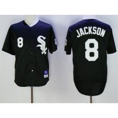 MLB Chicago White Sox 8 Bo Jackson Black Throwback Men Jersey
