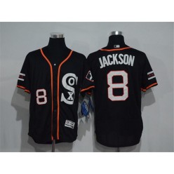 MLB Chicago White Sox 8 Bo Jackson Retired Black Retro 2016 Flexbase Majestic Baseball Men Jersey