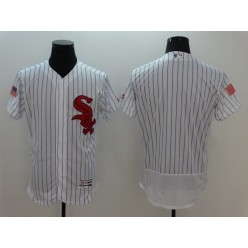 MLB Chicago White Sox Blank White Stars & Stripes Fashion Independence Day Stitched Majestic Flex Base Men Jersey