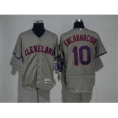 MLB Cleveland Indians 10 Edwin Encarnacion Gray Road 2016 Flexbase Majestic Baseball Men Jersey