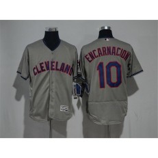 MLB Cleveland Indians 10 Edwin Encarnacion Gray Road 2016 Flexbase Majestic Baseball Men Jersey
