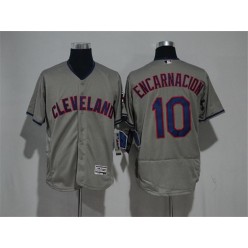 MLB Cleveland Indians 10 Edwin Encarnacion Gray Road 2016 Flexbase Majestic Baseball Men Jersey
