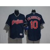 MLB Cleveland Indians 10 Edwin Encarnacion Navy Blue 2016 Flexbase Majestic Baseball Men Jersey