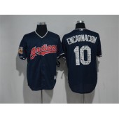 MLB Cleveland Indians 10 Edwin Encarnacion Navy Blue 2017 Spring Training Stitched Majestic Cool Base Men Jersey
