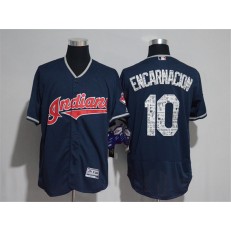 MLB Cleveland Indians 10 Edwin Encarnacion Navy Blue 2017 Spring Training Stitched Majestic Flex Base Men Jersey
