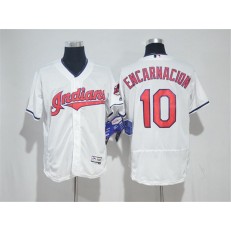MLB Cleveland Indians 10 Edwin Encarnacion White Home 2016 Flexbase Majestic Baseball Men Jersey