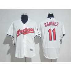 MLB Cleveland Indians 11 Jose Ramirez White Home 2016 Flexbase Majestic Baseball Men Jersey