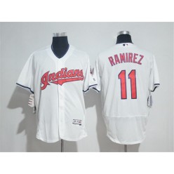 MLB Cleveland Indians 11 Jose Ramirez White Home 2016 Flexbase Majestic Baseball Men Jersey
