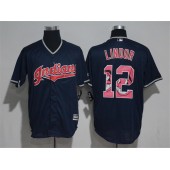 MLB Cleveland Indians 12 Francisco Lindor 2017 New Cool Base Baseball Men Jersey