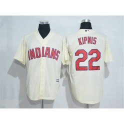 MLB Cleveland Indians 22 Jason Kipnis Cream Stitched Majestic Cool Base Men Jersey