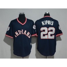 MLB Cleveland Indians 22 Jason Kipnis Navy Blue 1976 Turn Back The Clock Stitched Men Jersey