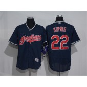 MLB Cleveland Indians 22 Jason Kipnis Navy Blue 2016 Flexbase Majestic Baseball Men Jersey