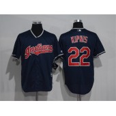 MLB Cleveland Indians 22 Jason Kipnis Navy Blue Stitched Majestic Cool Base Men Jersey