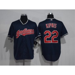 MLB Cleveland Indians 22 Jason Kipnis Navy Blue Stitched Majestic Cool Base Men Jersey