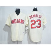 MLB Cleveland Indians 23 Michael Brantley Cream Stitched Majestic Cool Base Men Jersey