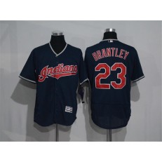 MLB Cleveland Indians 23 Michael Brantley Navy Blue 2016 Flexbase Majestic Baseball Men Jersey