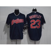 MLB Cleveland Indians 23 Michael Brantley Navy Blue Stitched Majestic Cool Base Men Jersey