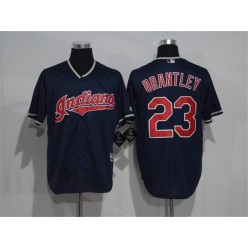 MLB Cleveland Indians 23 Michael Brantley Navy Blue Stitched Majestic Cool Base Men Jersey