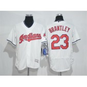 MLB Cleveland Indians 23 Michael Brantley White Home 2016 Flexbase Majestic Baseball Men Jersey