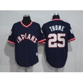 MLB Cleveland Indians 25 Jim Thome Navy Blue 1976 Turn Back The Clock Stitched Men Jersey