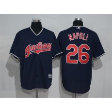 MLB Cleveland Indians 26 Austin Kearns Navy Blue Stitched Majestic Cool Base Men Jersey