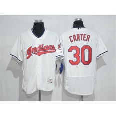 MLB Cleveland Indians 30 Joe Carter White Home 2016 Flexbase Majestic Baseball Men Jersey