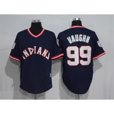 MLB Cleveland Indians 99 Rick Vaughn Navy Blue 1976 Turn Back The Clock Stitched Men Jersey