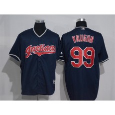 MLB Cleveland Indians 99 Rick Vaughn Navy Blue Stitched Majestic Cool Base Men Jersey