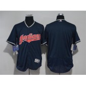 MLB Cleveland Indians Blank Navy Blue 2016 Flexbase Majestic Baseball Men Jersey
